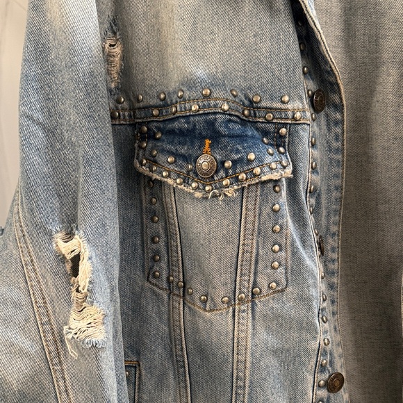 Free People Studded Denim Jacket - Picture 3 of 5